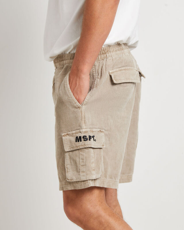 Devod Cord Cargo Shorts in Mushroom Beige, hi-res image number null