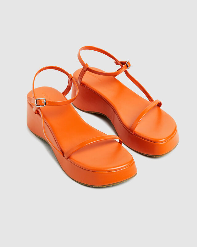 Lola Flatform Sandals Tangerine Orange, hi-res image number null