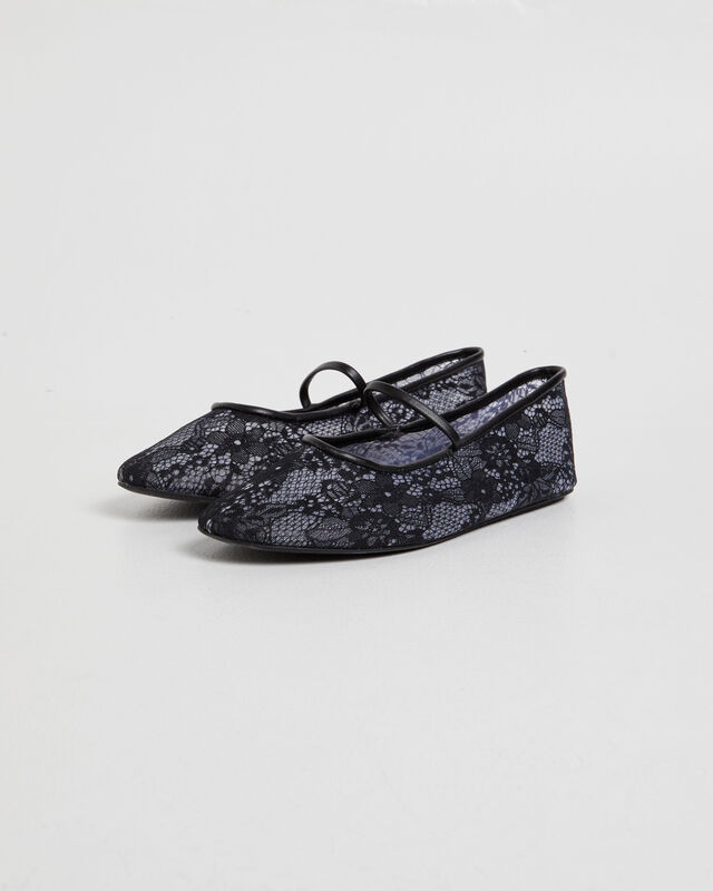 Monamour Ballet Flat Black Lace, hi-res image number null