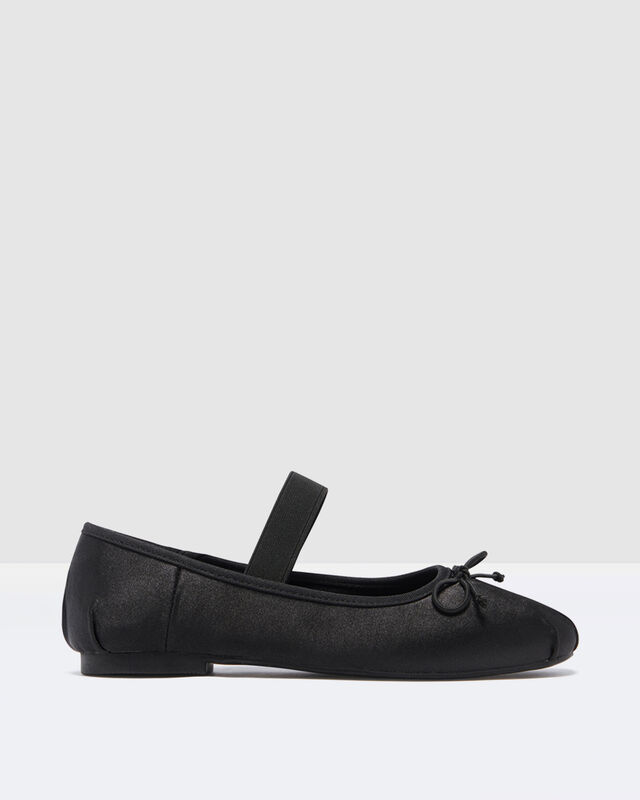 Mystic Ballet Pump Flats in Black Satin, hi-res image number null