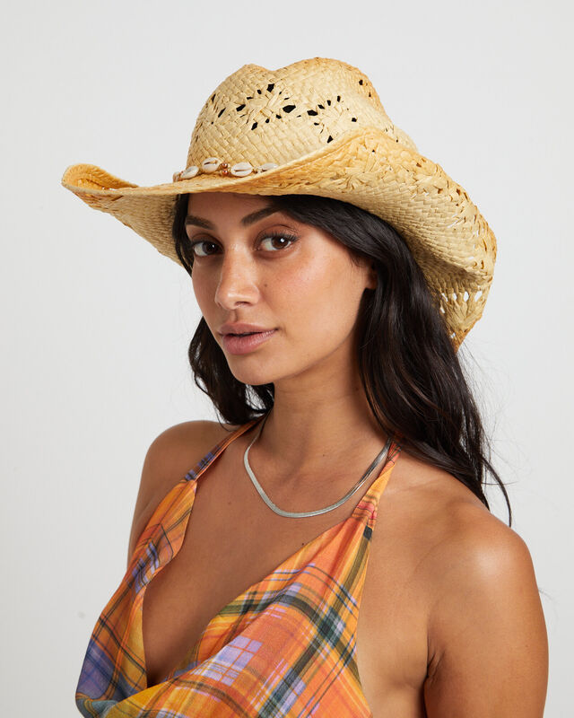 Straw Cowboy Hat in Natural, hi-res image number null