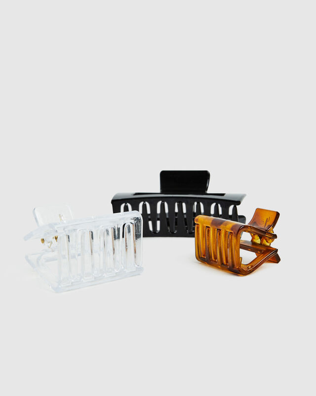 Tully Rectangle Claw Clips Assorted, hi-res image number null