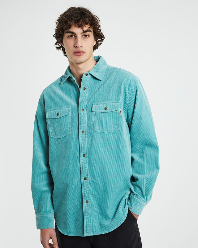 Cassian Long Sleeve Overshirt in Teal, hi-res image number null