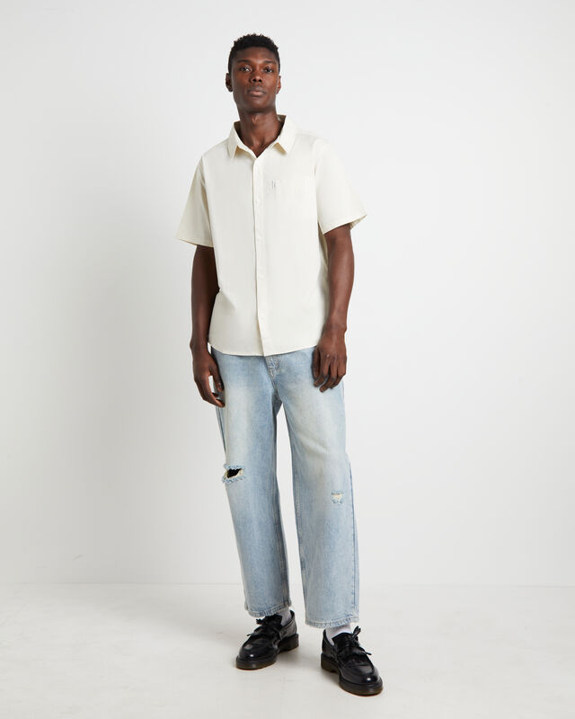 Affluent Spice Short Sleeve Shirt in Thrift White, hi-res image number null