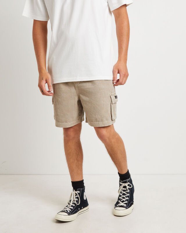 Devod Cord Cargo Shorts in Mushroom Beige, hi-res image number null