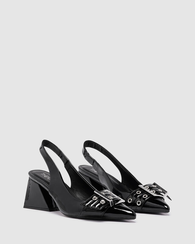 Slay Slingback Pump Black Patent, hi-res image number null