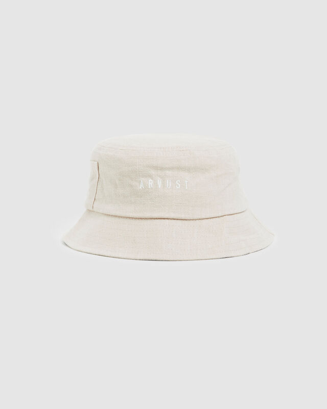 Logo Linen Bucket Hat Natural, hi-res image number null