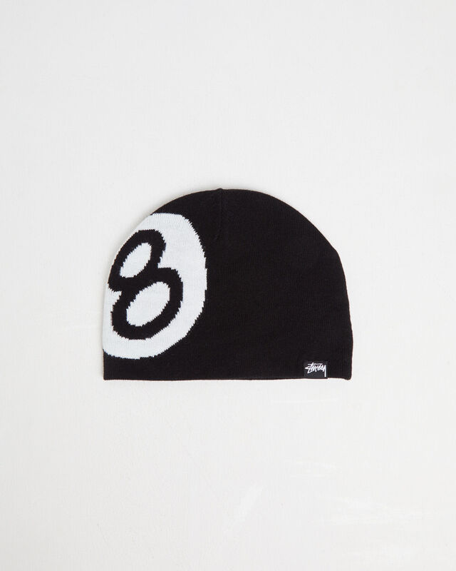 8 Ball Skull Beanie Black, hi-res image number null