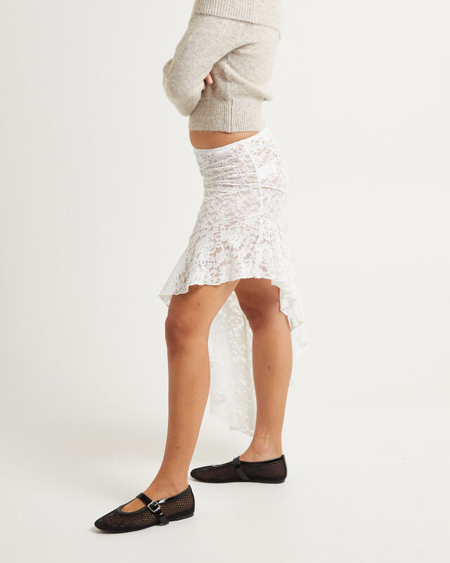 Tammy Lace Handkerchief Hem Midi Skirt, hi-res image number null