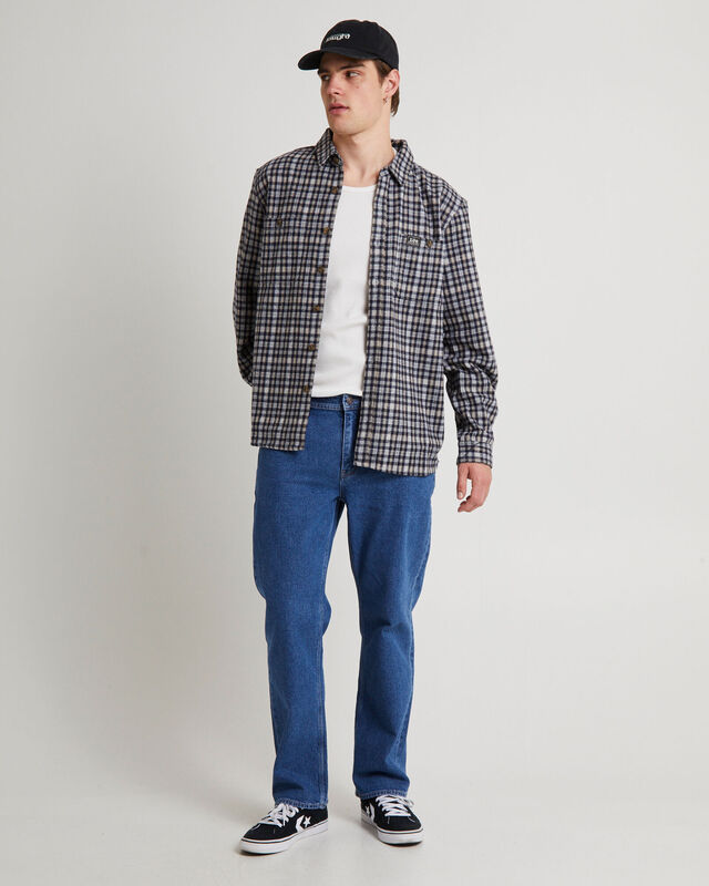 Lee Worker Long Sleeve Shirt Brown Check, hi-res image number null