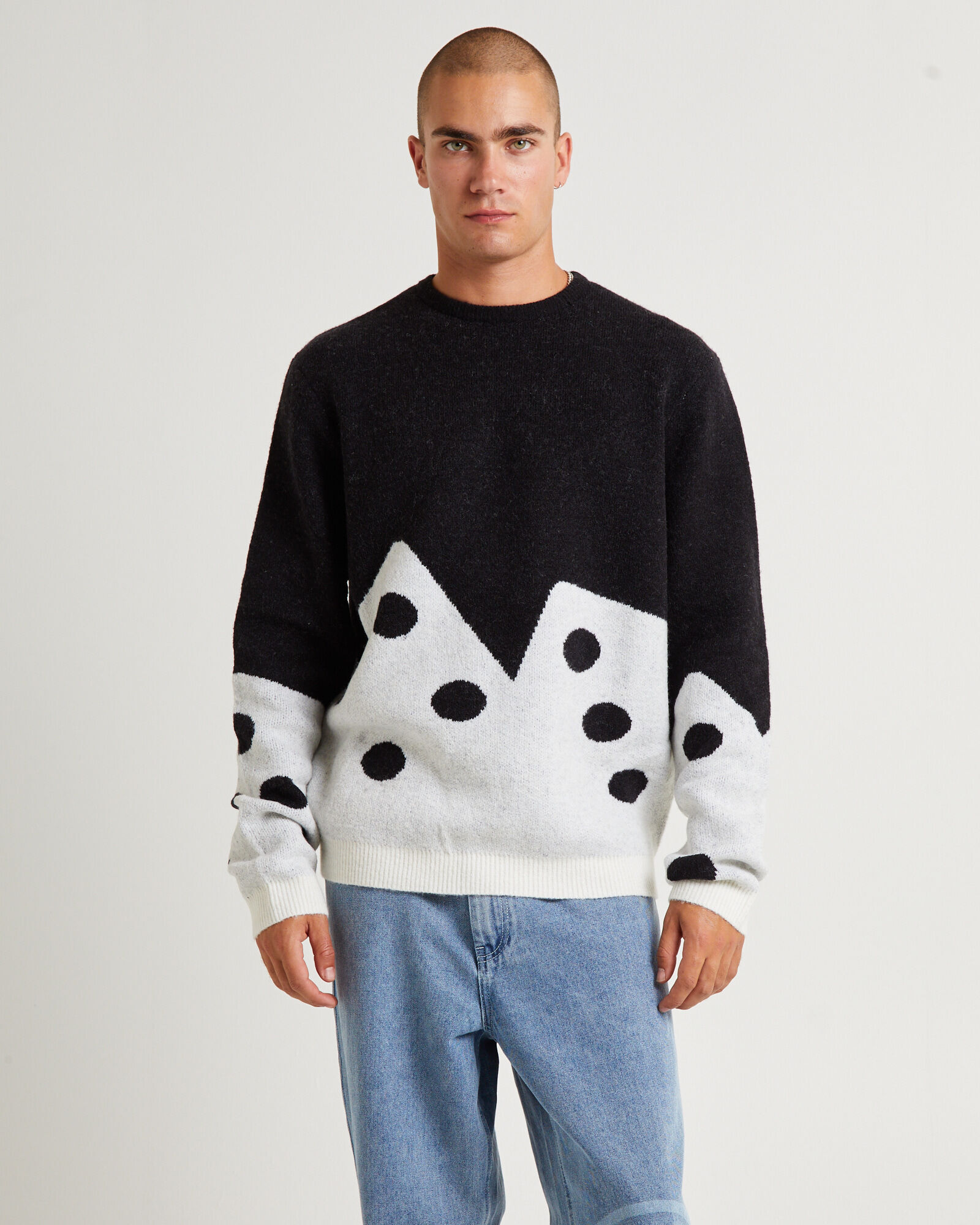 STUSSY Dice Fuzzy Crew Sweater Black | General Pants