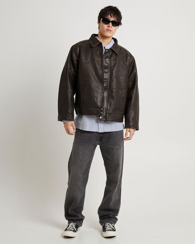 Corp Pu Leather Jacket, hi-res image number null