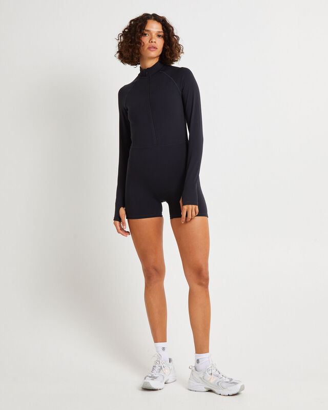 Long Sleeve Zip Unitard, hi-res image number null