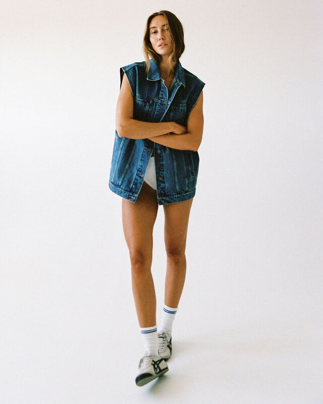 Signature Freya Oversized Denim Vest, hi-res image number null