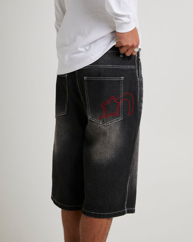 Washed Black Jumbo Jorts, hi-res image number null