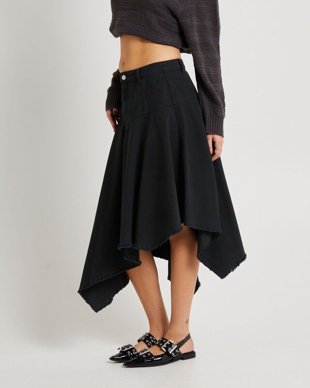 Lopez Handkerchief Hem Denim Skirt, hi-res image number null