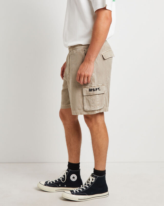 Devod Cord Cargo Shorts in Mushroom Beige, hi-res image number null