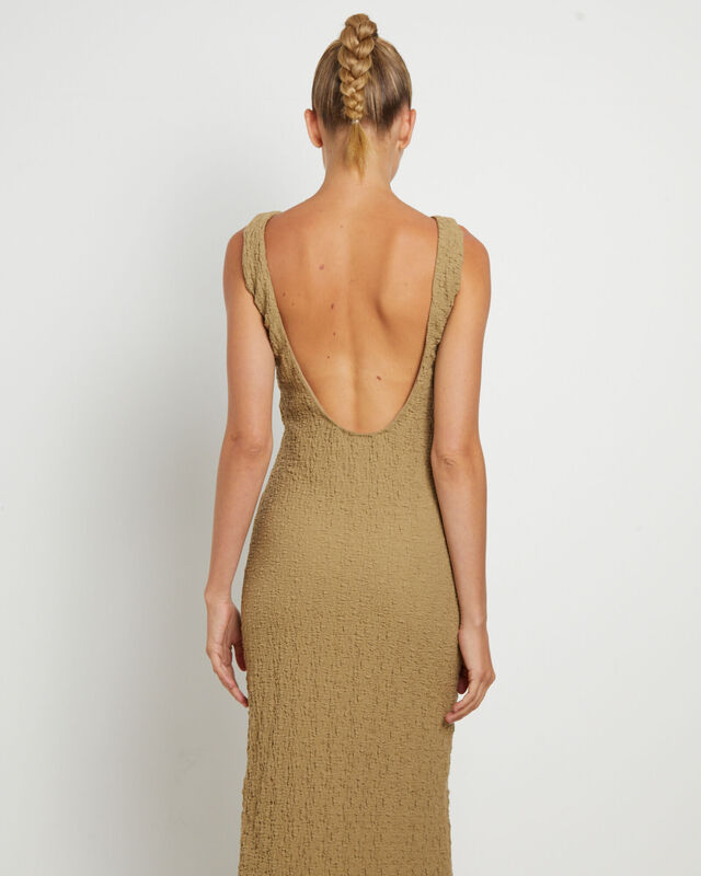 Skyla Textured Maxi Dress in Taupe, hi-res image number null