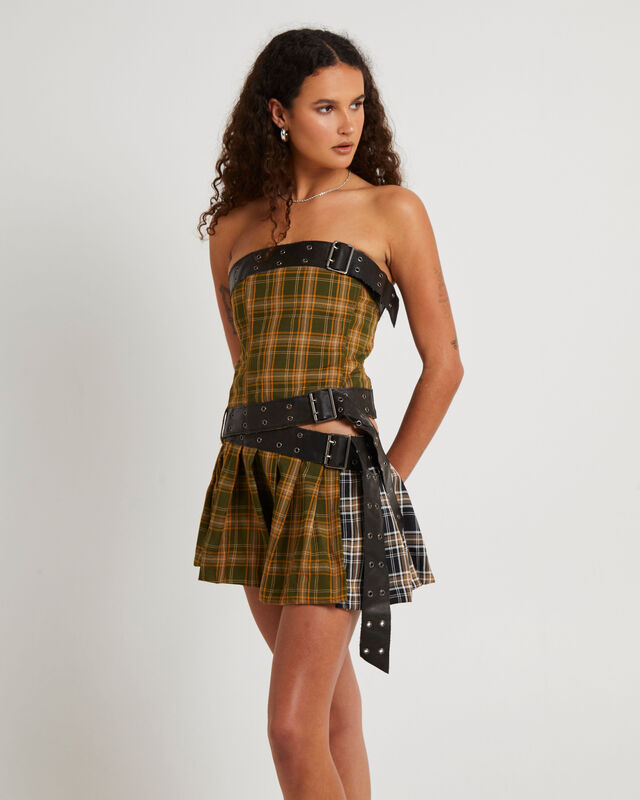 Kilt Mini Dress With Belts, hi-res image number null