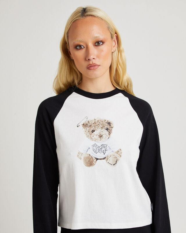 Cute But Psycho Long Sleeve Raglan Tee, hi-res image number null