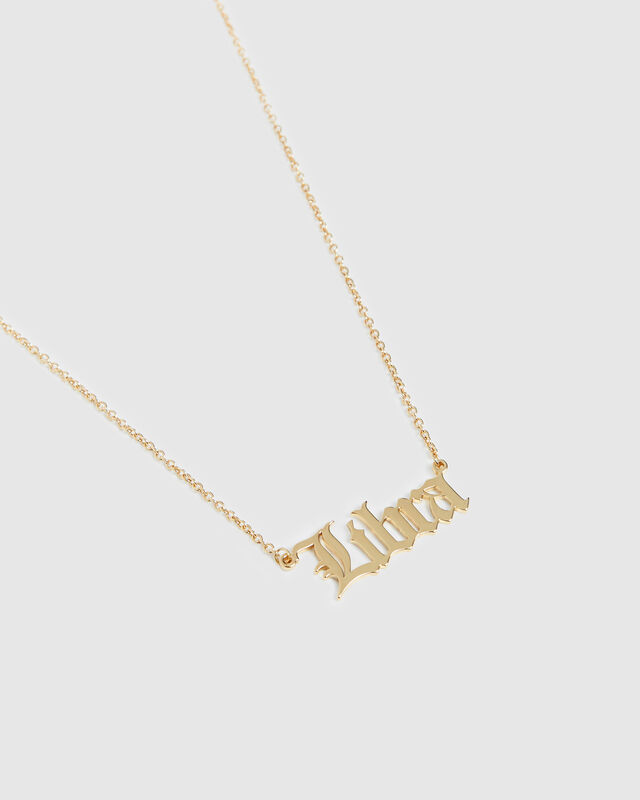 14k Gold Libra Star Sign Necklace, hi-res image number null