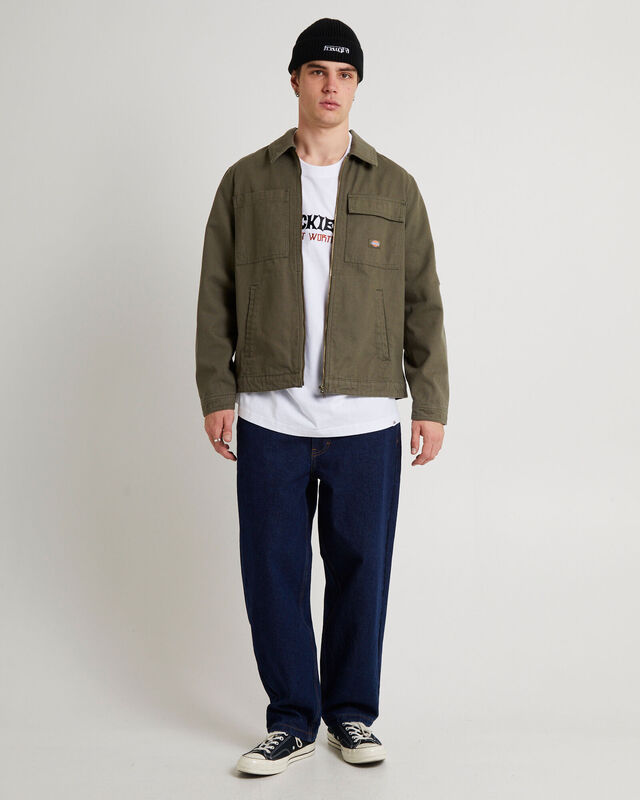 Eisenhower Utility Canvas Jacket Dark Khaki, hi-res image number null