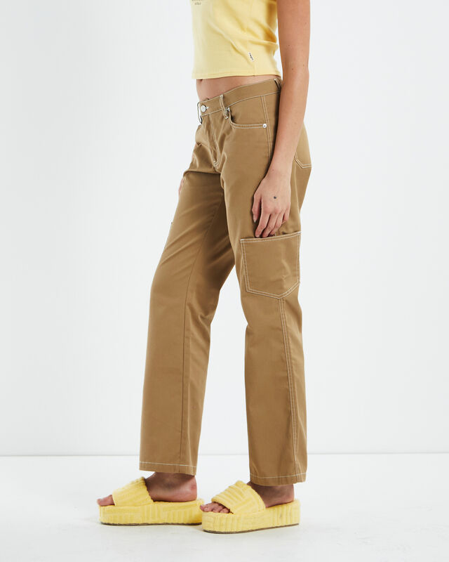 Lulu Low Rise Bootcut Workwear Pants Beige, hi-res image number null