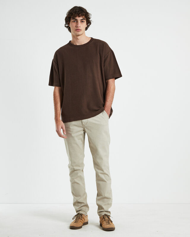 Ramona Linen Short Sleeve T-Shirt in Cocoa Brown, hi-res image number null