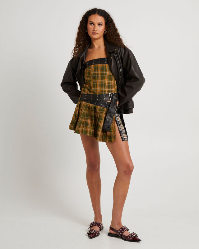 Kilt Mini Dress With Belts, hi-res image number null