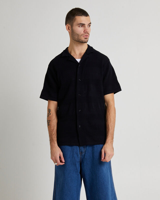 Knitted Short Sleeve Resort Shirt, hi-res image number null