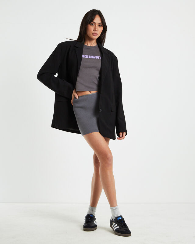 Echo Rib Mini Skirt in Charcoal, hi-res image number null