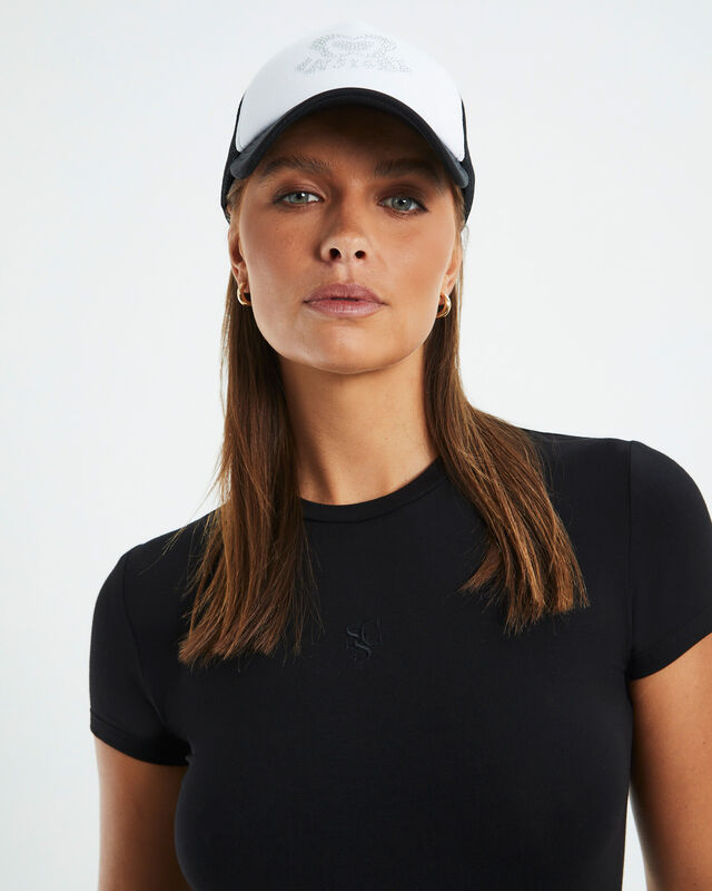 Diamante Trucker Cap Black, hi-res image number null