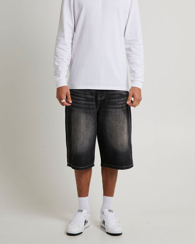 Washed Black Jumbo Jorts, hi-res image number null