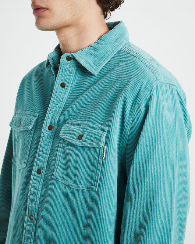 Cassian Long Sleeve Overshirt in Teal, hi-res image number null