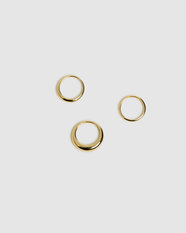 14K Gold Plated Stacking Rings Set, hi-res image number null