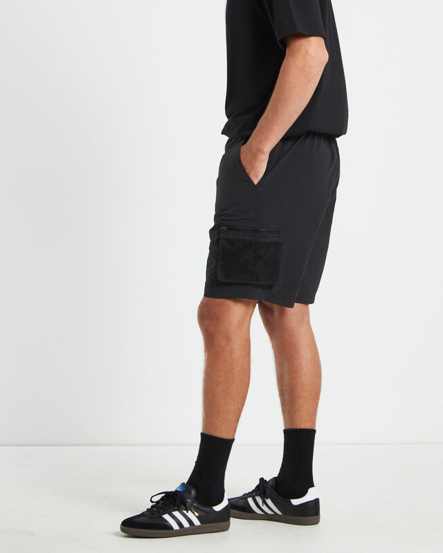 Multi Pocket Utility Cargo Shorts in Black, hi-res image number null