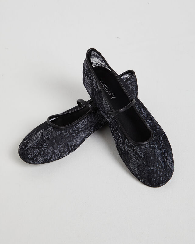 Monamour Ballet Flat Black Lace, hi-res image number null