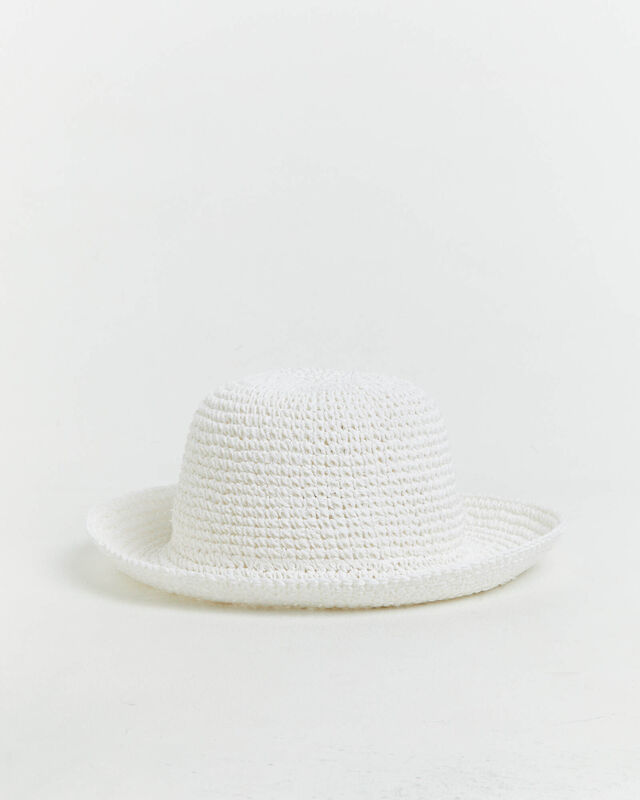 Vacay Straw Bucket Hat in White, hi-res image number null