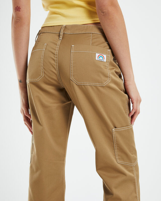 Lulu Low Rise Bootcut Workwear Pants Beige, hi-res image number null