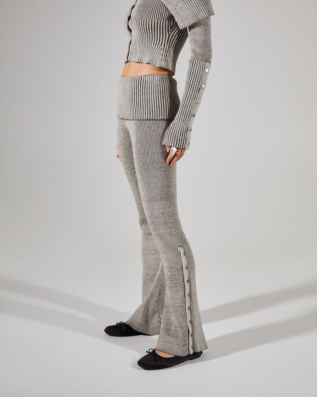 Plated Knit Popper Trousers, hi-res image number null