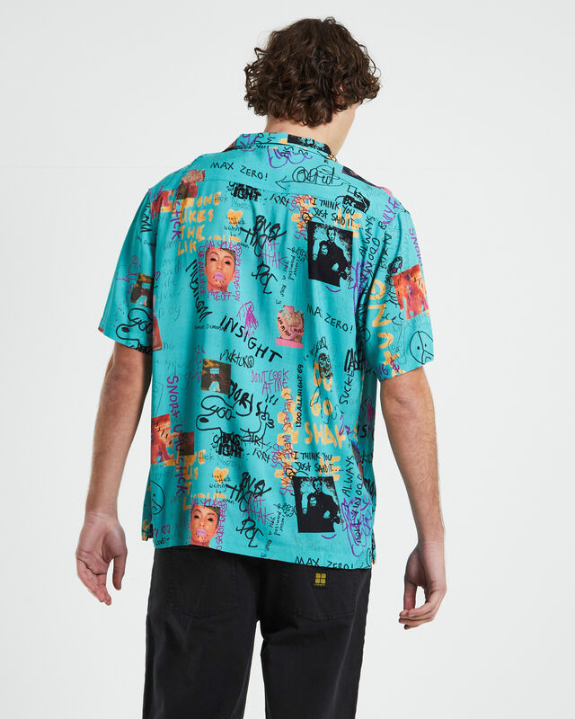 Homezine Short Sleeve Resort Shirt in Teal, hi-res image number null