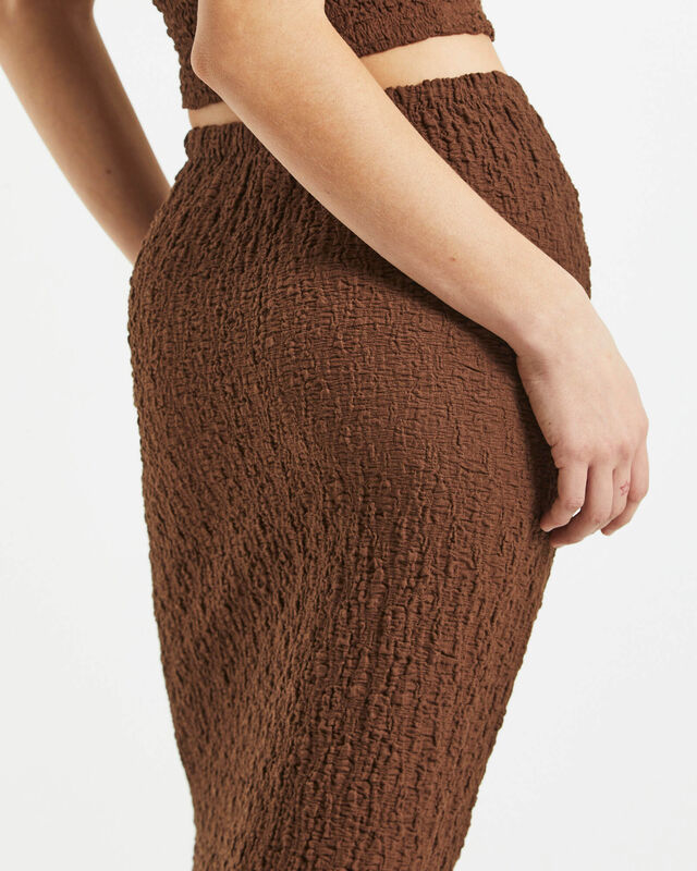 Skyla Textured Maxi Skirt in Hazelnut, hi-res image number null