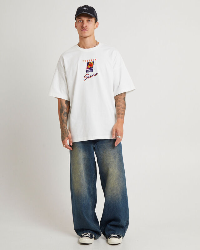 Trio Logo Suns Oversized T-Shirt in Vintage White, hi-res image number null