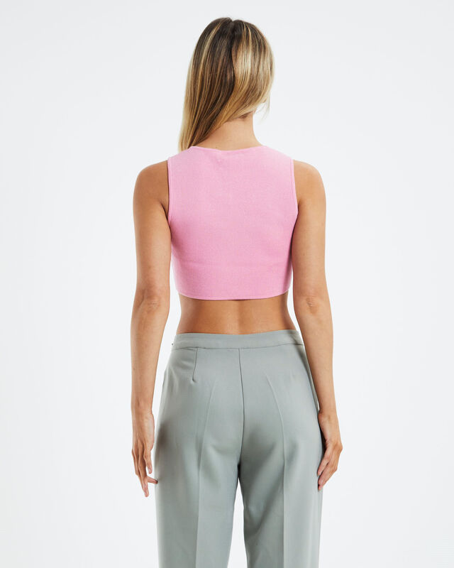 Leona Compact Knit Tank Top Pink, hi-res image number null