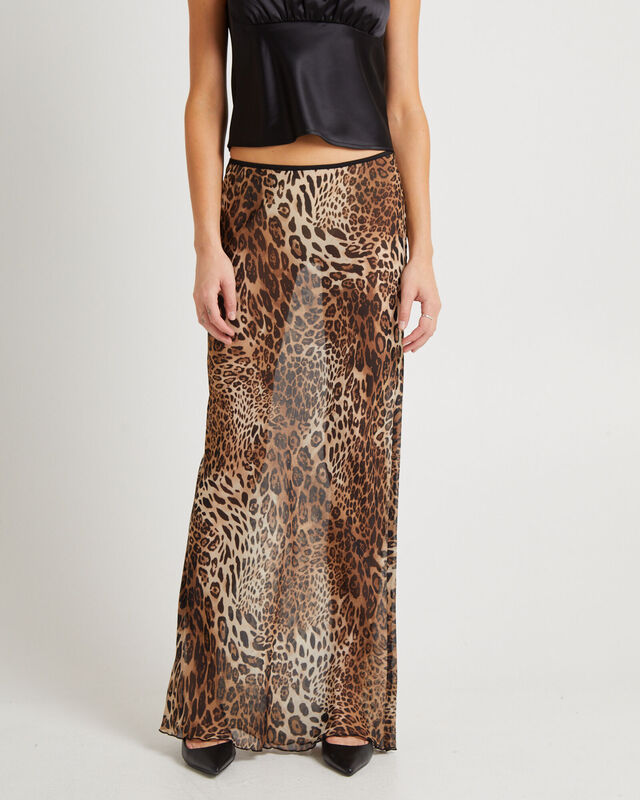 Alora Leopard Slip Maxi Skirt, hi-res image number null