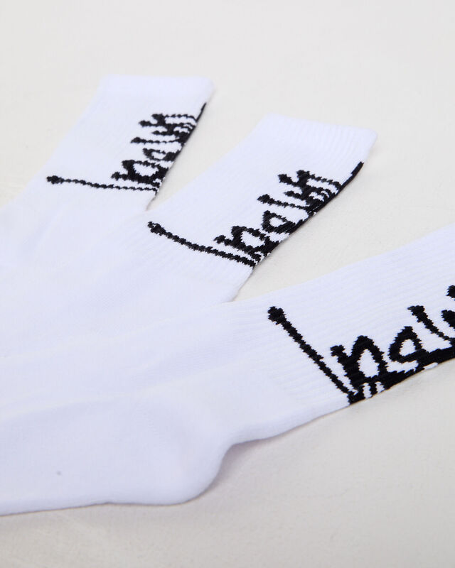 Large Graffiti Socks 3 Pack in White, hi-res image number null