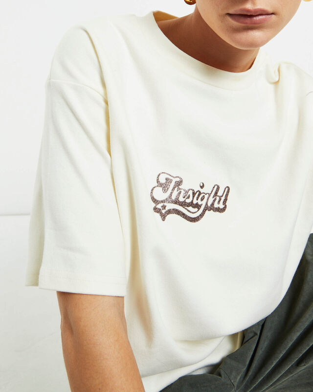 Immy Oversized Boyfriend Tee in Off White, hi-res image number null