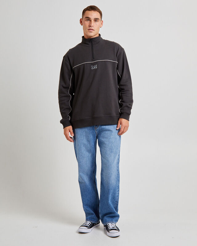 Pipeline Half Zip Fleece Jumper Black Contrast, hi-res image number null