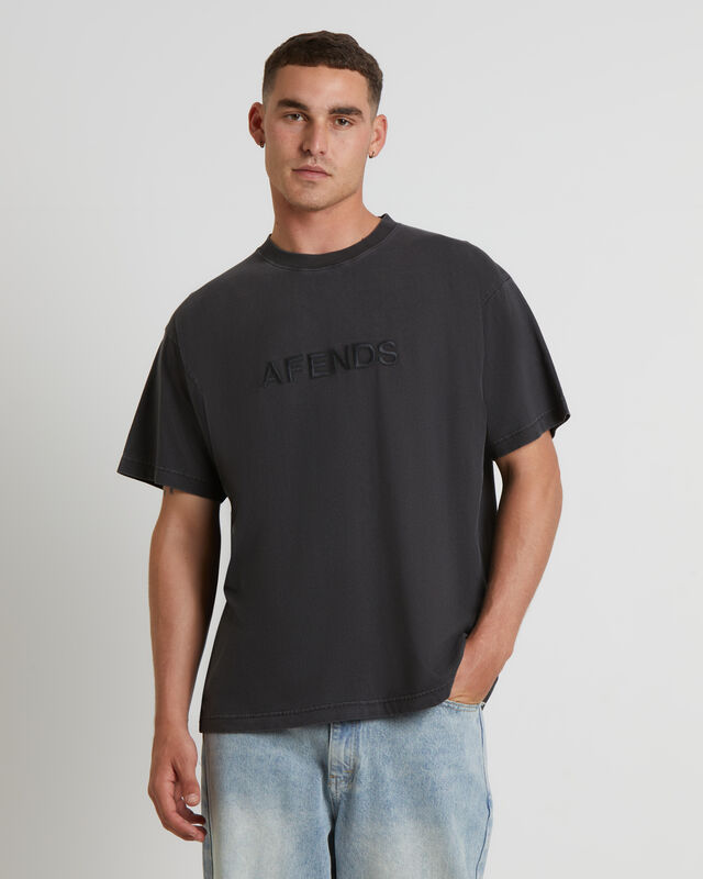 Disguise Regular Fit Short Sleeve T-Shirt in Stone Black, hi-res image number null