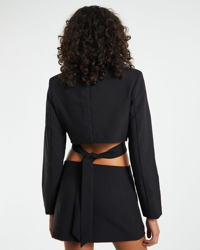 Margot Tied Up Cropped Blazer Black, hi-res image number null